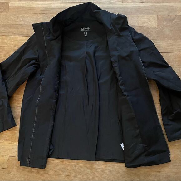 Dennis By Dennis Basso black zip up fall autumn spring jacket size XS b5 - Picture 5 of 6